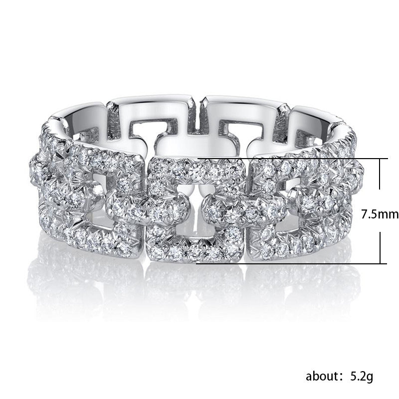 Full Diamond And Micro Inlaid Zircon Ring - Bellarte Enchanté Full Diamond And Micro Inlaid Zircon Ring